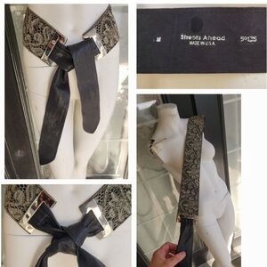 Vintage Streets Ahead Black and Gold Lace Women's Belt